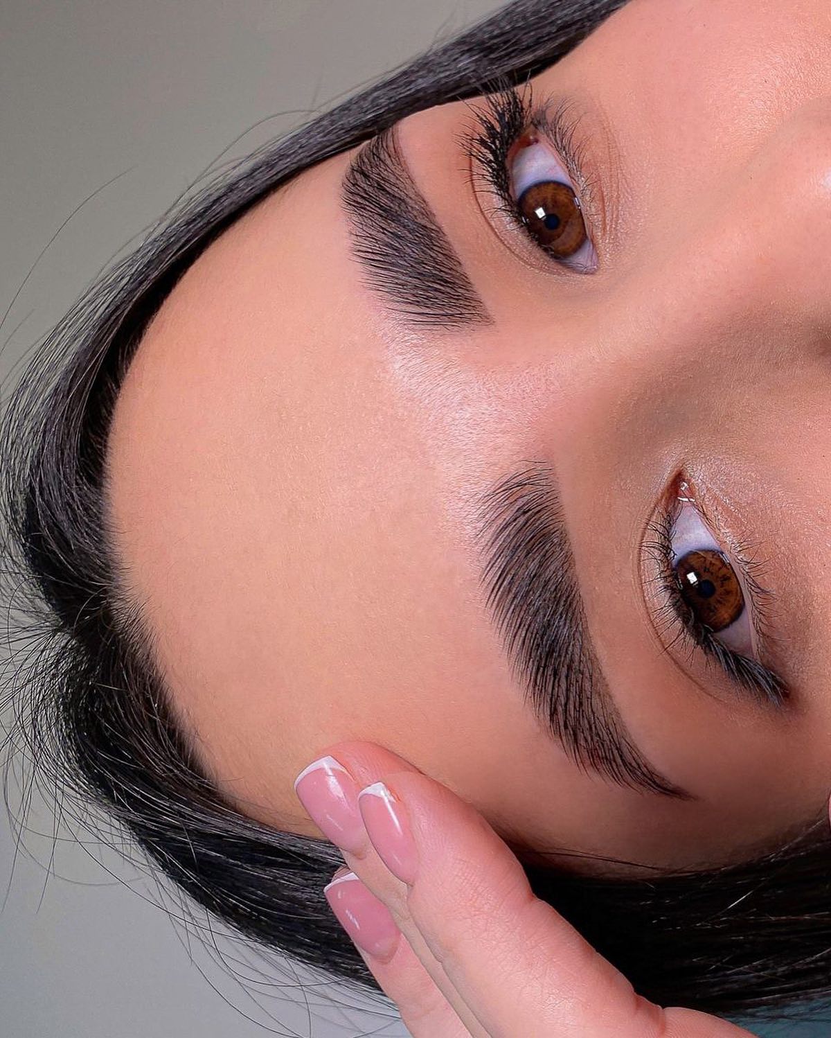 Close-up of full, sculpted brows