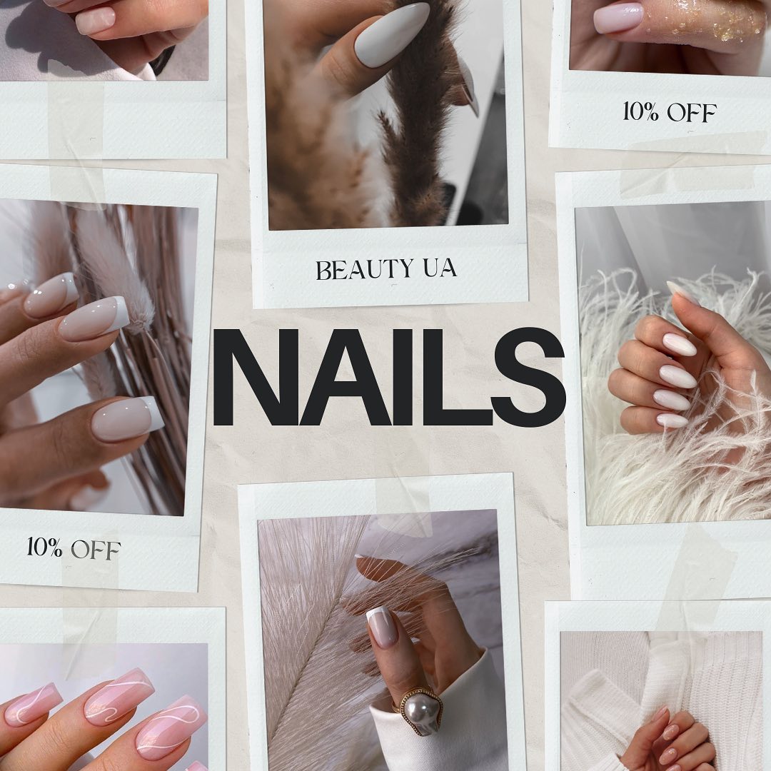 Beauty UA nails collage with 10% off