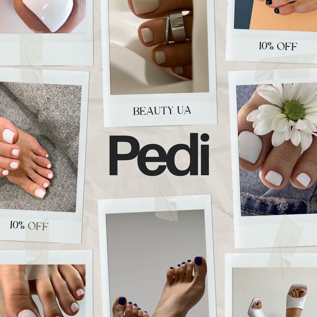 Beauty UA pedicure collage with 10% off
